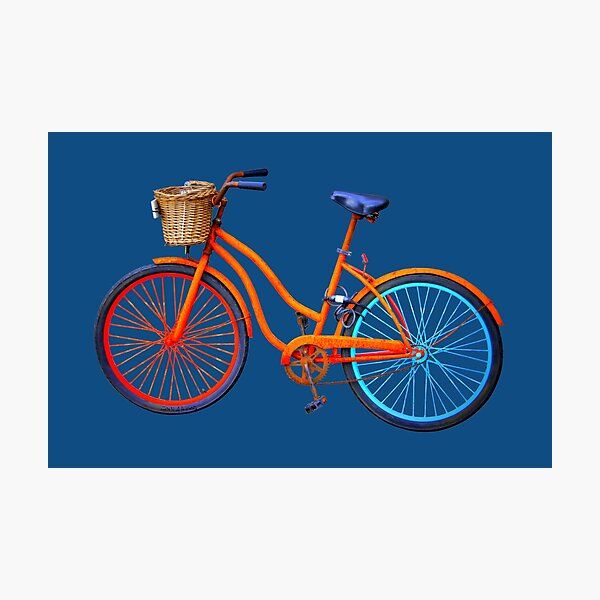 Item preview, Old icelandic bicycle on snorkel blue background designed and sold by AHELENE.