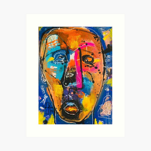 Item preview, Neo-expressionism, brut art, spontaneous art, black and colors, free figuration designed and sold by dugardeyn.