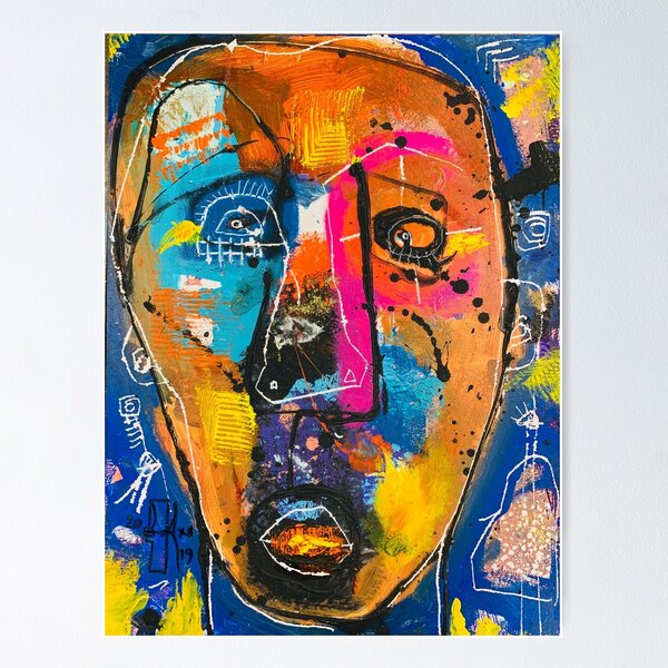 Item preview, Neo-expressionism, brut art, spontaneous art, black and colors, free figuration designed and sold by dugardeyn.