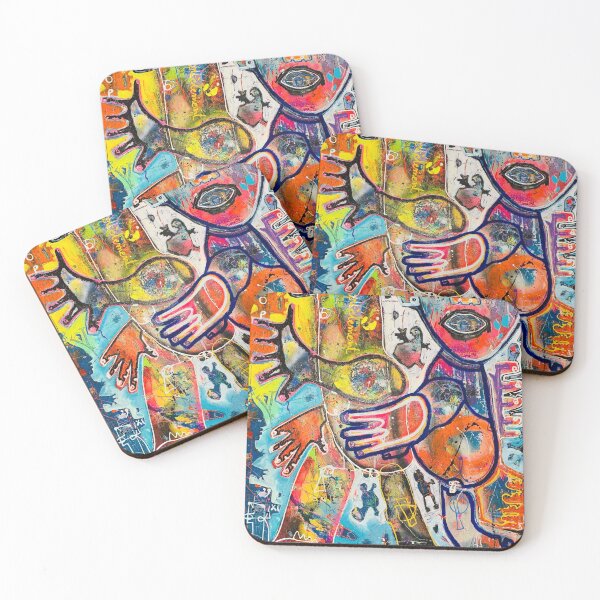Item preview, Neo-expressionism, art brut, spontaneous art, black ans colors, free figuration designed and sold by dugardeyn.