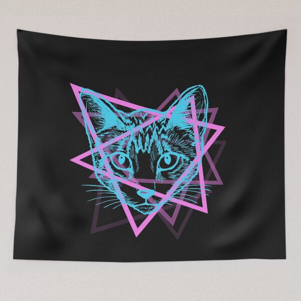 Item preview, Psychedelic Rave Cat Abstract Vaporwave Gift designed and sold by VaporwaveAnime.