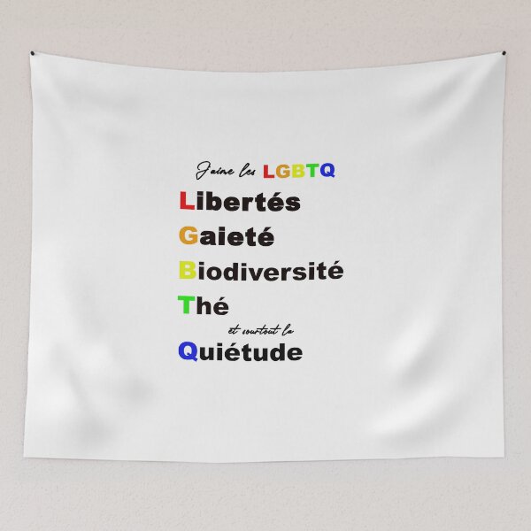 Item preview, I love LGBTQ (Freedom, Cheerfulness, Biodiversity, Tea and Quietness) designed and sold by GILLINUX.