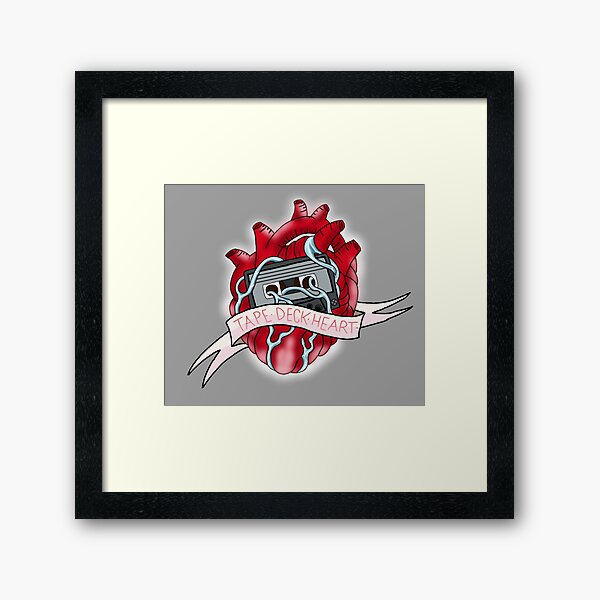 "Tape.Deck.Heart Graphic" Framed Art Print for Sale by DesignsBySaxton