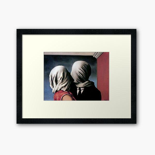 The lovers, by Rene Magritte Framed Art Print
