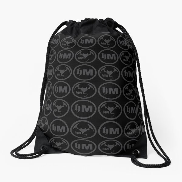 Hollywood Monsters Pattern - DARK GREY Drawstring Bag