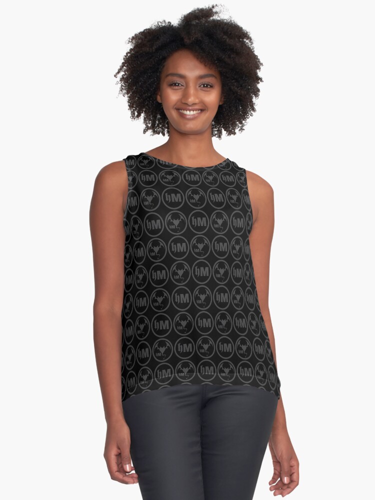 Thumbnail 1 of 6, Sleeveless Top, Hollywood Monsters Pattern - DARK GREY designed and sold by bzyrq.
