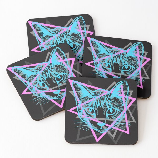Item preview, Psychedelic Rave Cat Abstract Vaporwave Gift designed and sold by VaporwaveAnime.