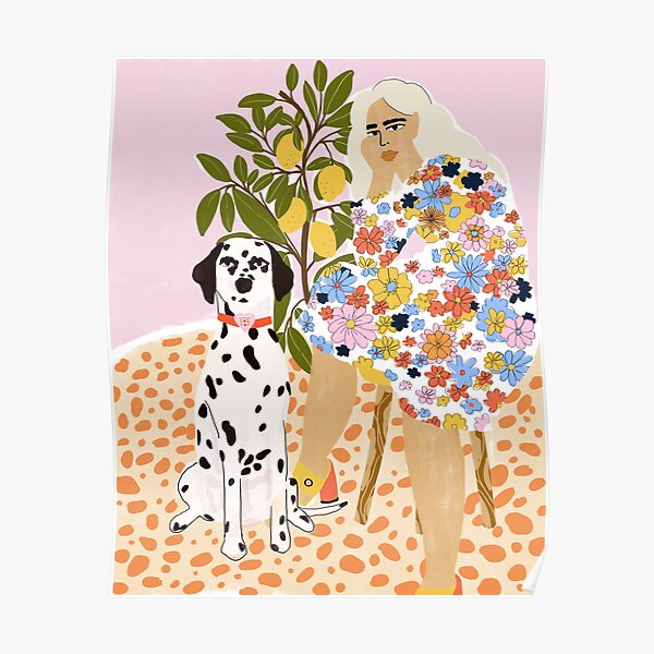 Lady and Dalmatian Poster