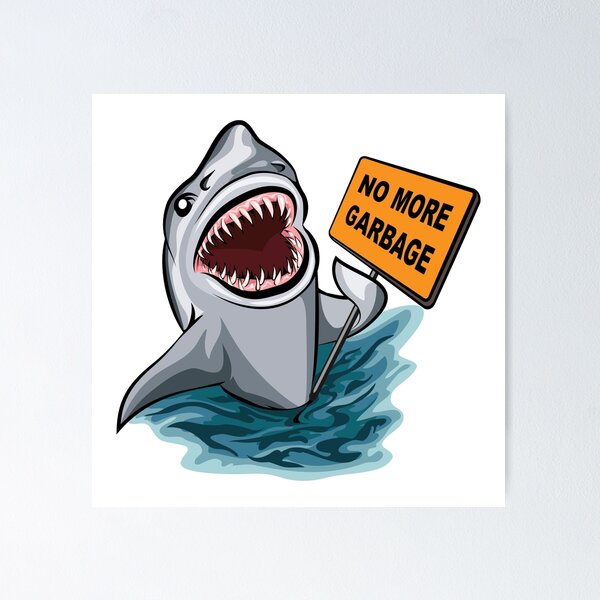 Item preview, The shark voting against ocean pollution and garbage.   designed and sold by devaleta.
