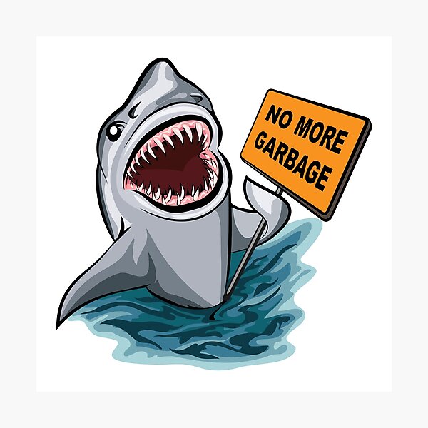 Item preview, The shark voting against ocean pollution and garbage. designed and sold by devaleta.