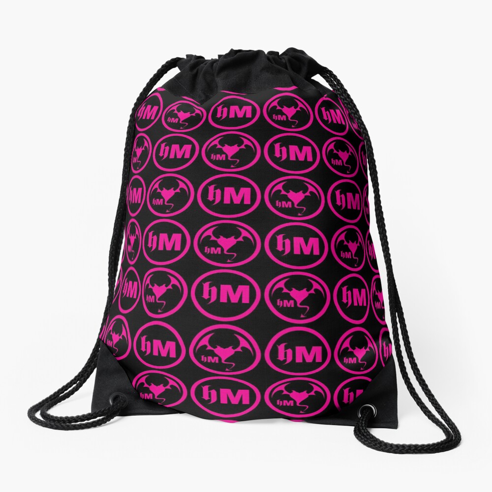 Hollywood Monsters Pattern - PINK Drawstring Bag