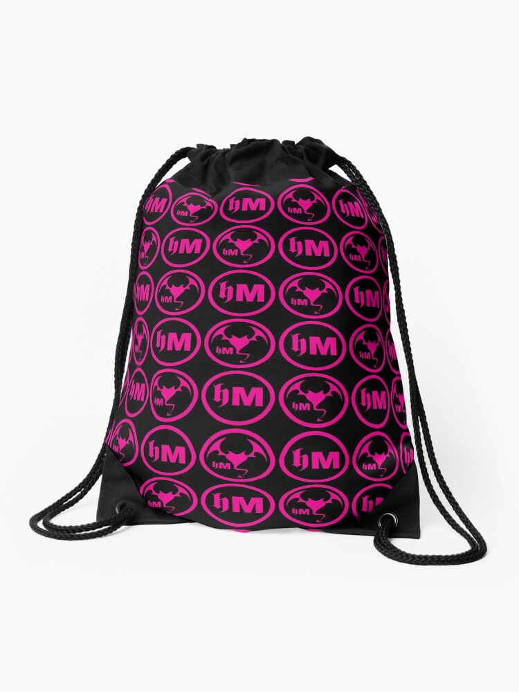 Thumbnail 1 of 3, Drawstring Bag, Hollywood Monsters Pattern - PINK designed and sold by bzyrq.