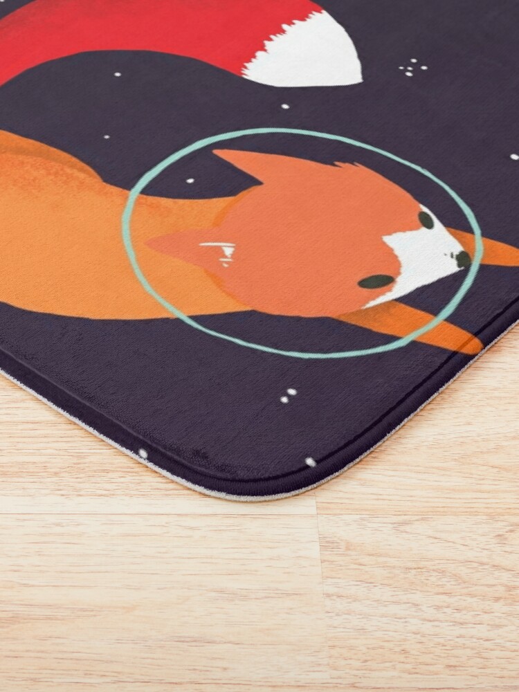 Alternate view of Space Foxes Bath Mat
