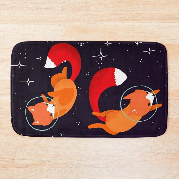Space Foxes Bath Mat