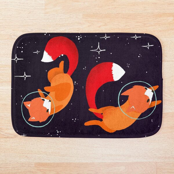 Space Foxes Bath Mat