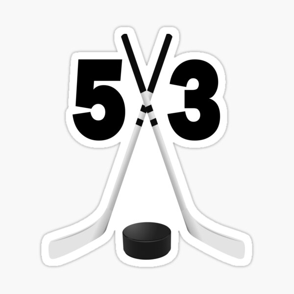 Vista previa del artículo con la obra «Hockey número 53: cincuenta y tres con palos y disco», diseñado y vendido por AllShirts21.