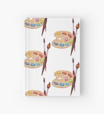palette with paints and two brushes Hardcover Journal