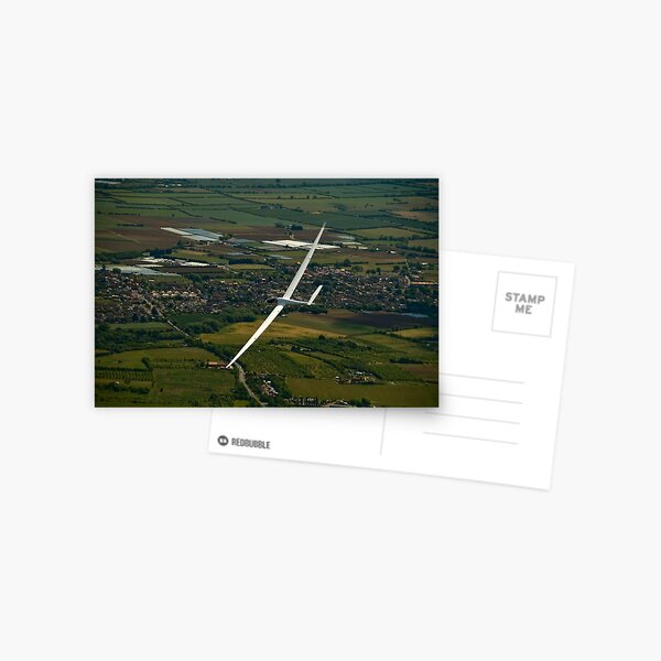 Item preview, Glider soaring low over British landscape. designed and sold by sandyprints.