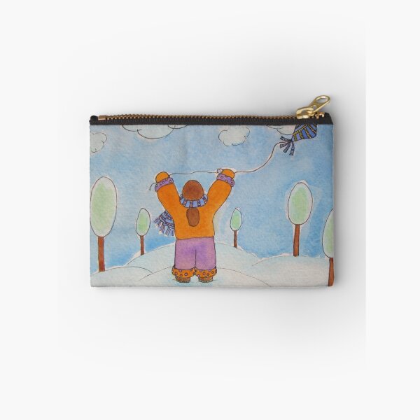 Item preview, Flying Kites In The Snow Watercolor Doodle designed and sold by Tricia Michael.