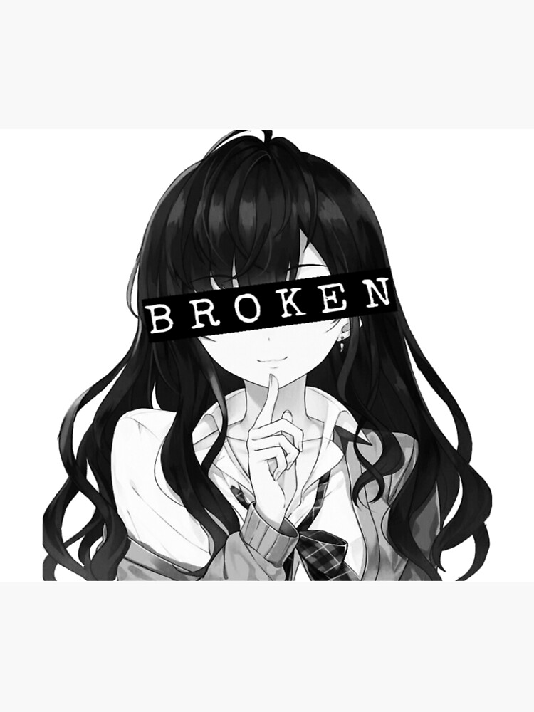 "Aesthetic Broken Anime Girl" Framed Art Print by vablu ...