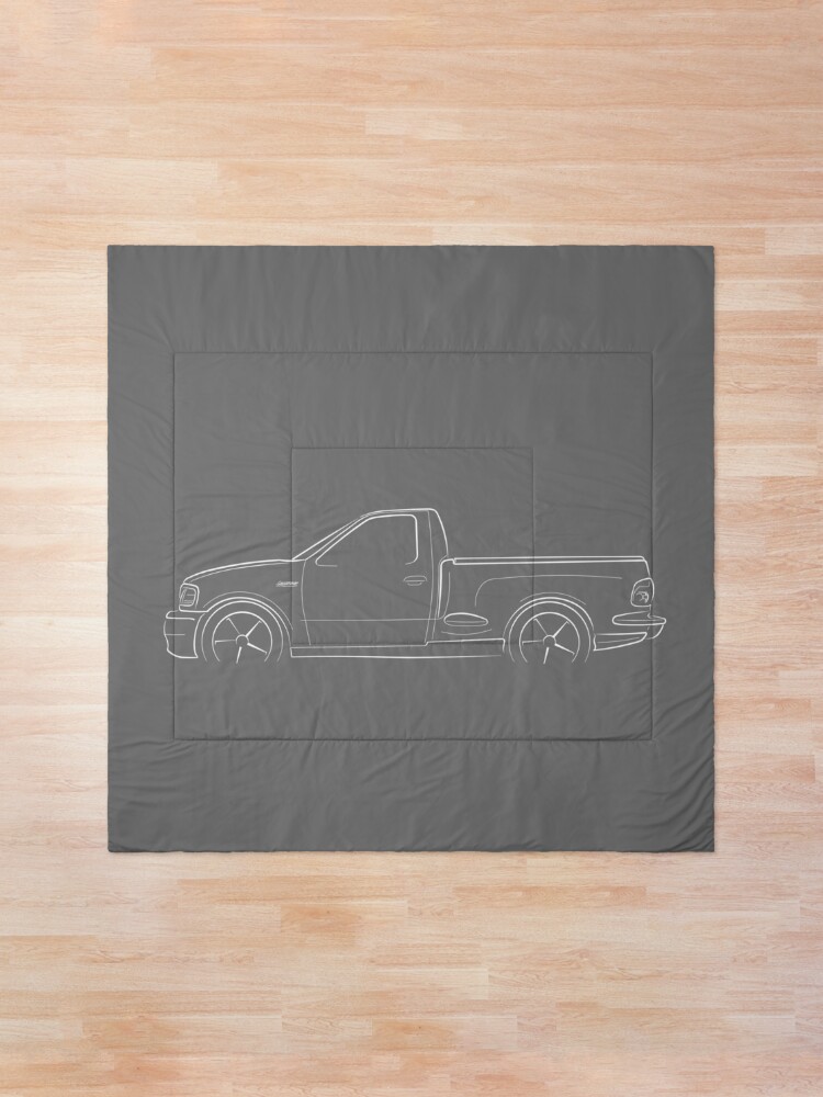 Alternate view of 2000 Ford F150 SVT Lightning - profile stencil, white Comforter