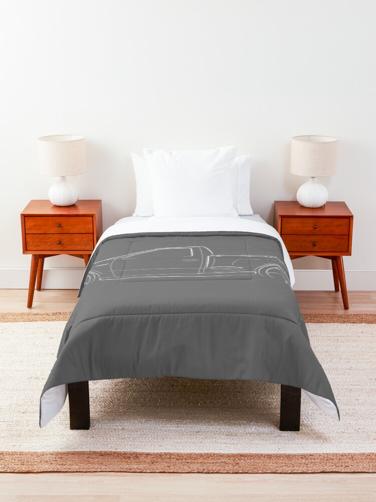 Alternate view of 2000 Ford F150 SVT Lightning - profile stencil, white Comforter