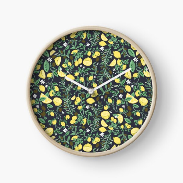 Lemon pattern Clock