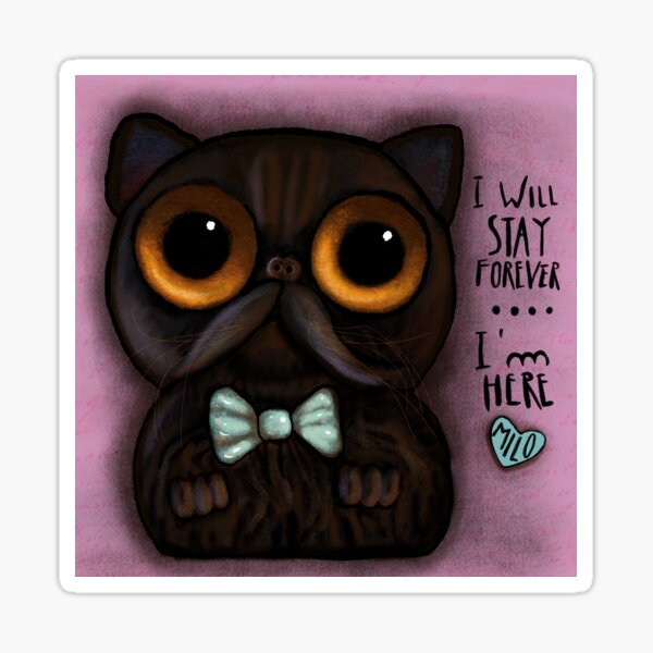 Black cat with message Sticker
