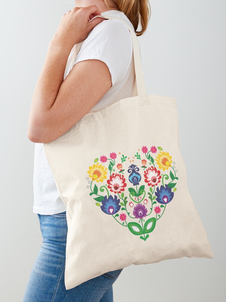 Sac fourre-tout floral brodé à la main