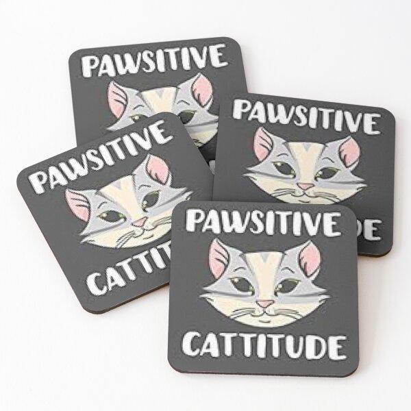 Item preview, Pawsitive Cattitude Cat Face print on Family Apparel, Home Decor and Accessories designed and sold by lduke47.