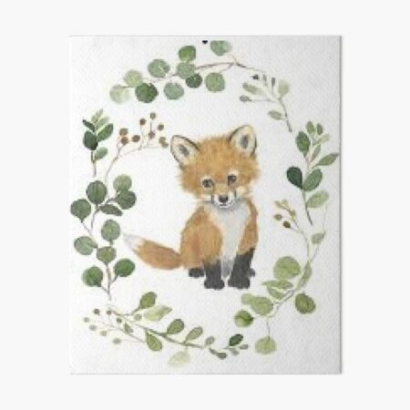 Item preview, Cute Baby Fox Surrounded By Flower Wreath  on Family Apparel, Home Decor and Accessories.   designed and sold by lduke47.