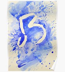Blaue Teufel-Illustration Poster