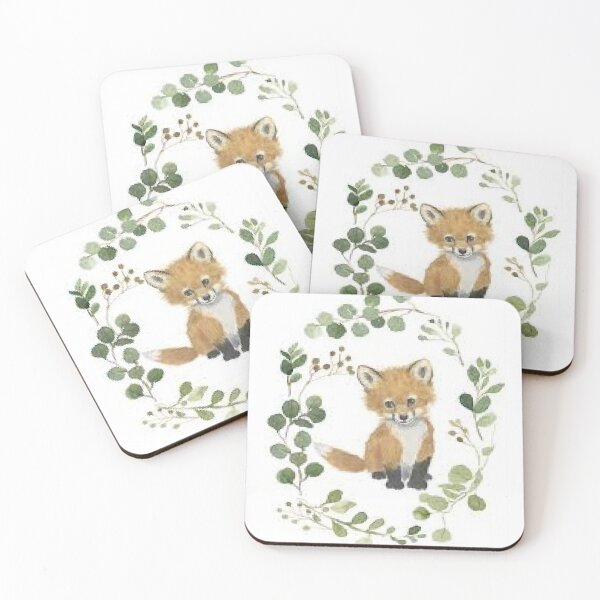 Item preview, Cute Baby Fox Surrounded By Flower Wreath  on Family Apparel, Home Decor and Accessories.   designed and sold by lduke47.