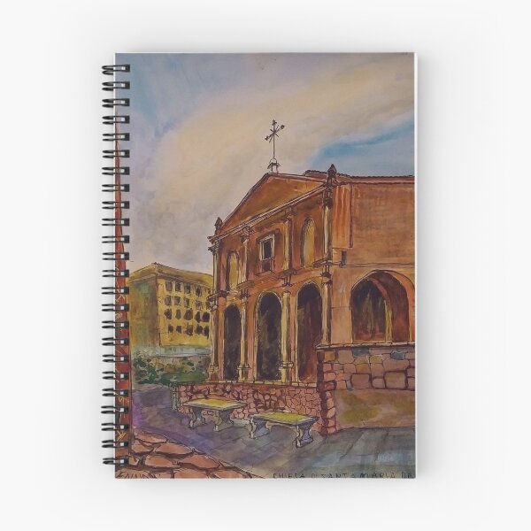 Item preview, Watercolor Sketch - Church of Santa Maria del Gesu` di Montesalvo. Enna, Sicily designed and sold by Igor Pozdnyakov.
