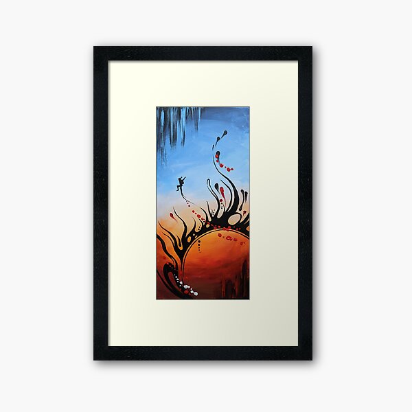 Original Skydive Inspired Painting - Fly Free #1 Framed Art Print