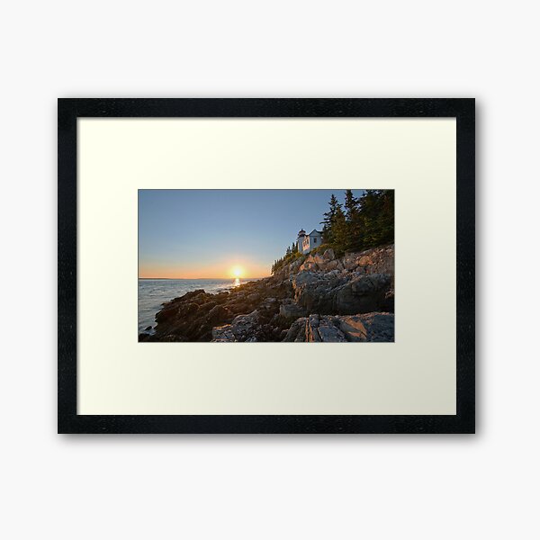 Sunset at Bass Harbor Lighthouse - Acadia National Park, Maine Framed Art Print
