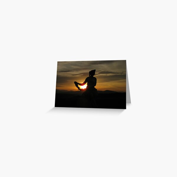 She Watches the Sunset Greeting Card