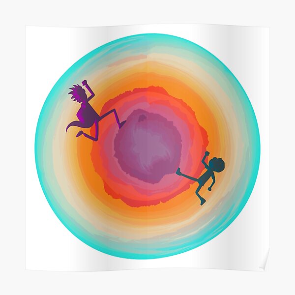 Rick et Morty trippy ~ Planète Terre colorée Poster