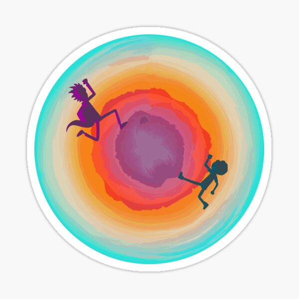 Rick et Morty trippy ~ Planète Terre colorée Sticker