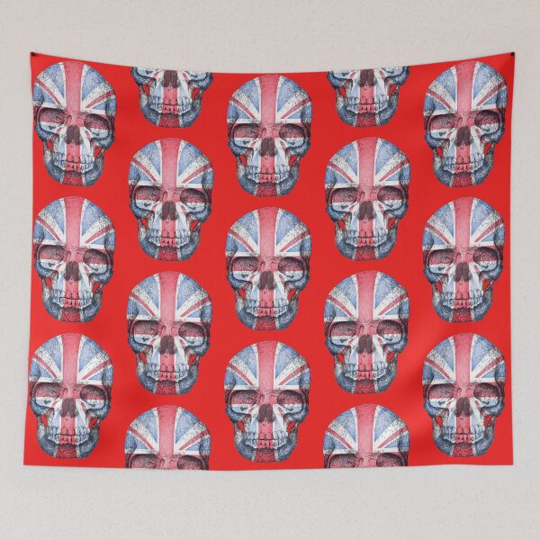 Item preview, Union Jack, British Flag, Skull designed and sold by Flower Magic .