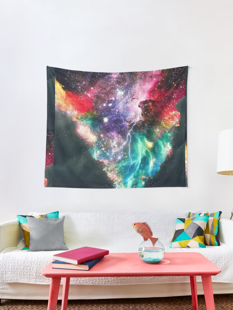 Kess InHouse Galaxy Eyes Color Your World Rainbow Paint Wall Tapestry 68 X 80