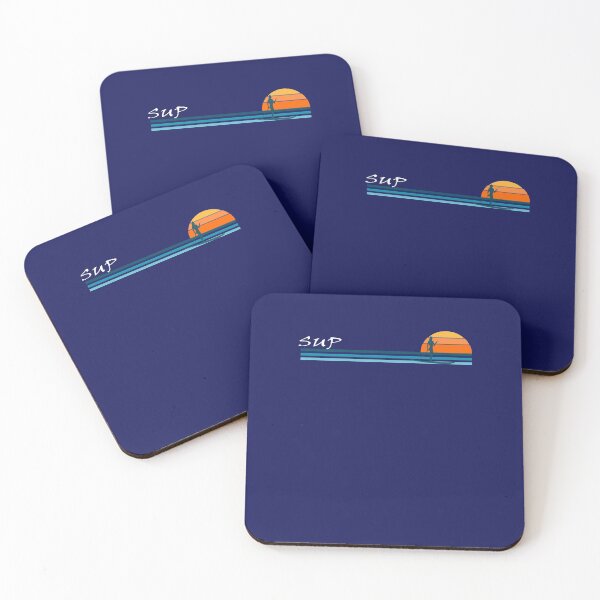 Item preview, Stand up paddle board orange sun above blue waves designed and sold by wollop-tee.