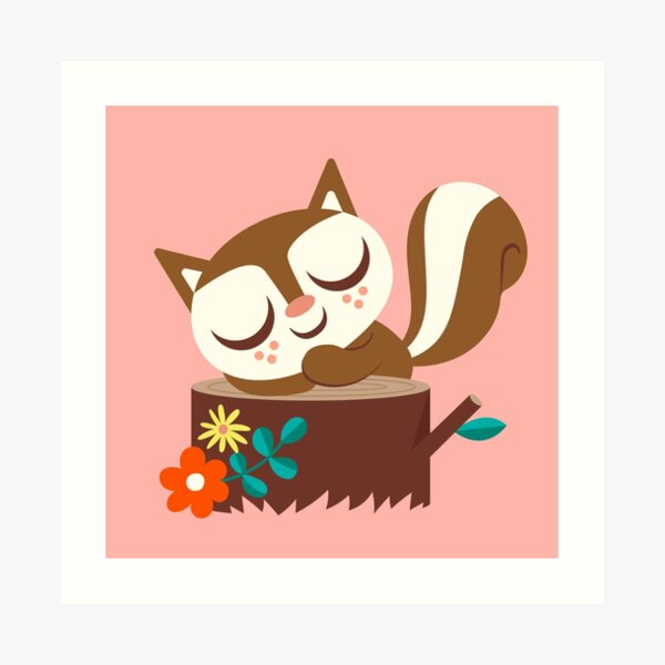 Sleeping Squirrel Art Print
