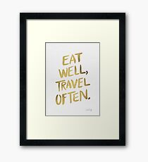 Eat Well, Travel Often – Gold Framed Print