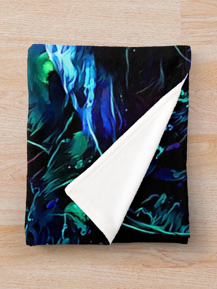 Alternate view of Blacklight Night on Aurora Road Throw Blanket