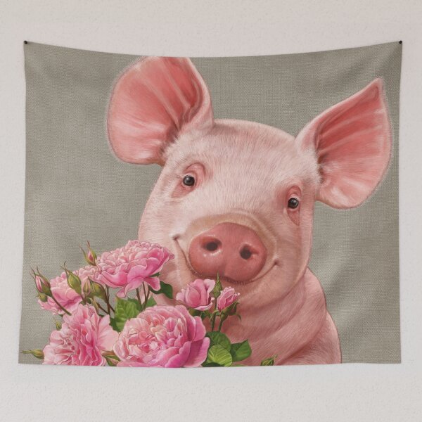 Item preview, Pig In Love - with Peony designed and sold by tutuart.