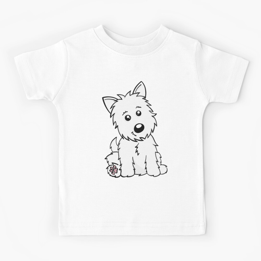 Kids Westie Dog T-Shirt Unisex Children to Adult Cute Youth boys Terrier Neon 