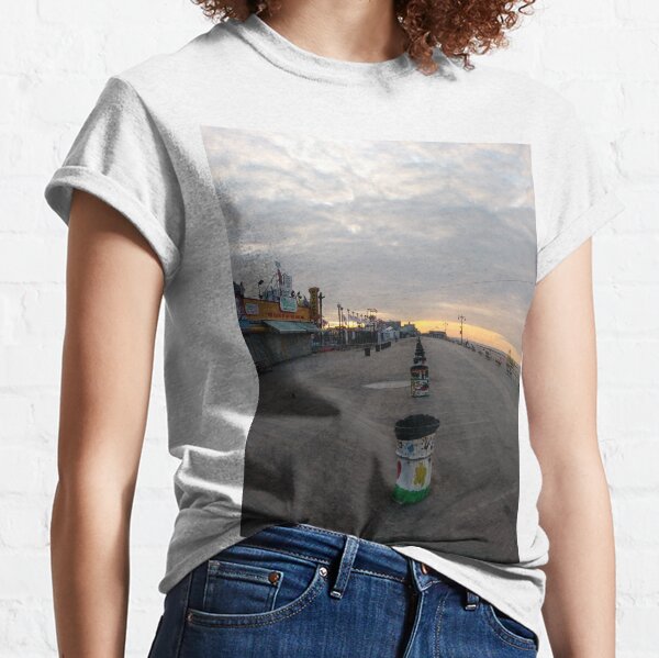 Morning, Coney Island Beach, #Morning, #Coney, #Island, #Beach, #ConeyIsland, #ConeyIslandBeach Classic T-Shirt