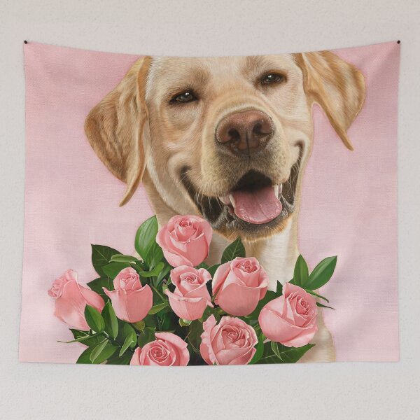 Item preview, Happy Dog with Roses designed and sold by tutuart.