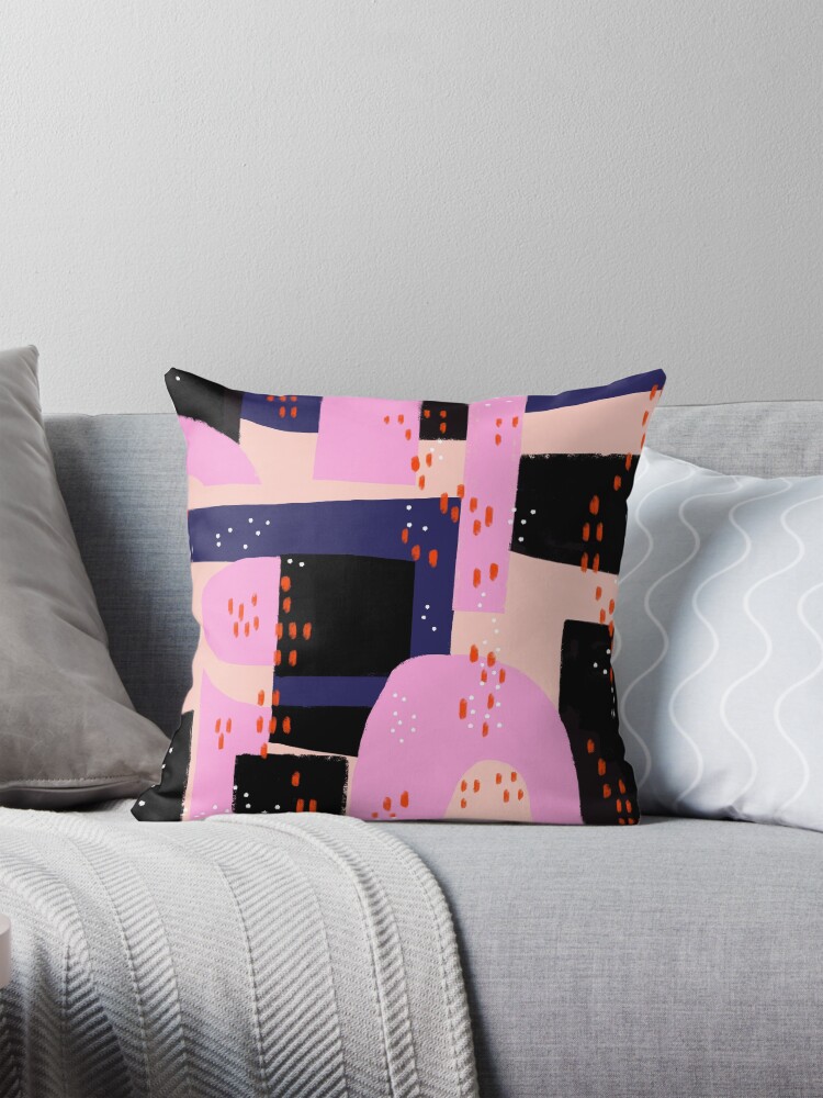 Thumbnail 1 of 4, Pillow, Memphis Inspired 80s Abstract designed and sold by melaniebiehle.